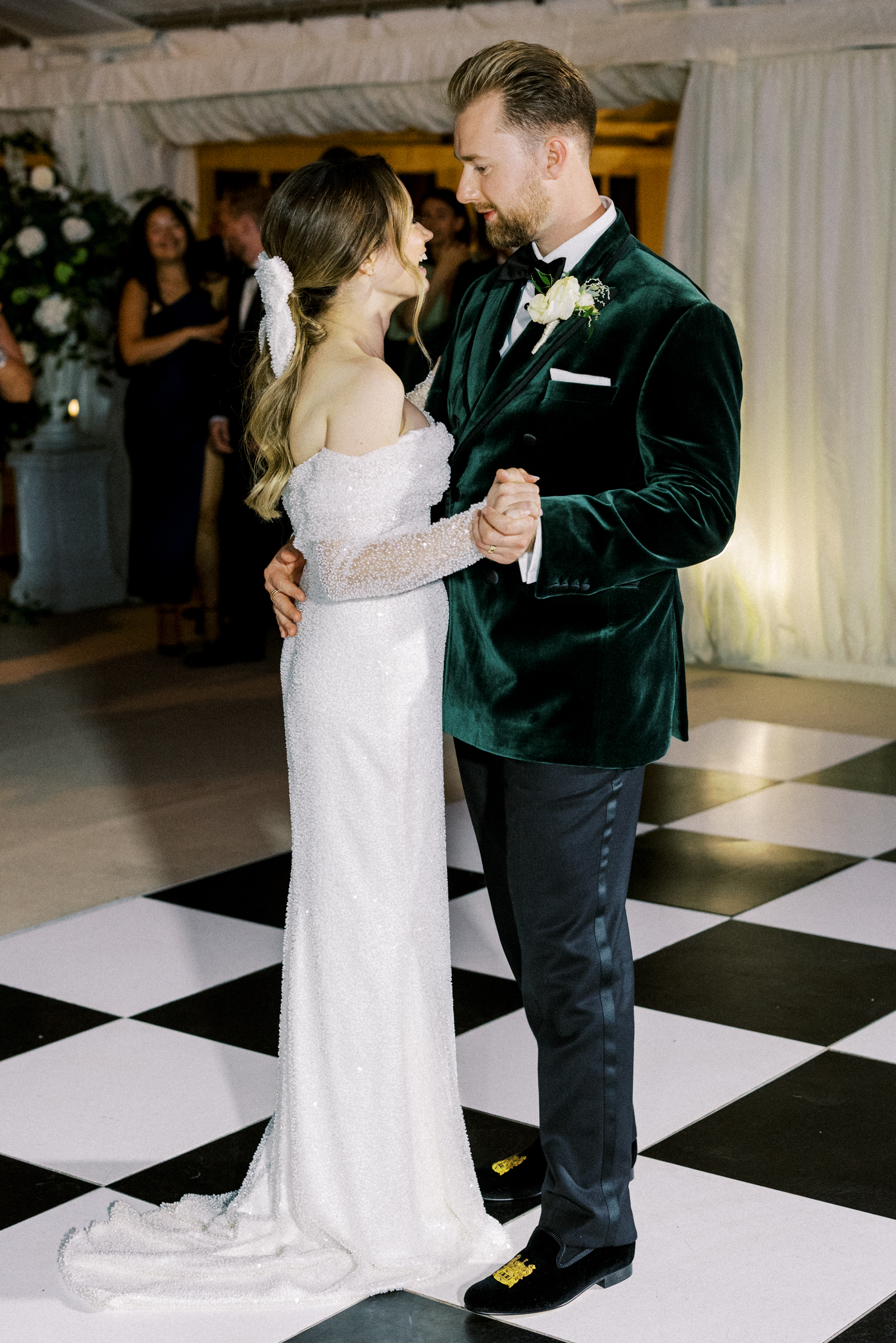 Wedding dance floor photographs from a luxury wedding at Somerley House