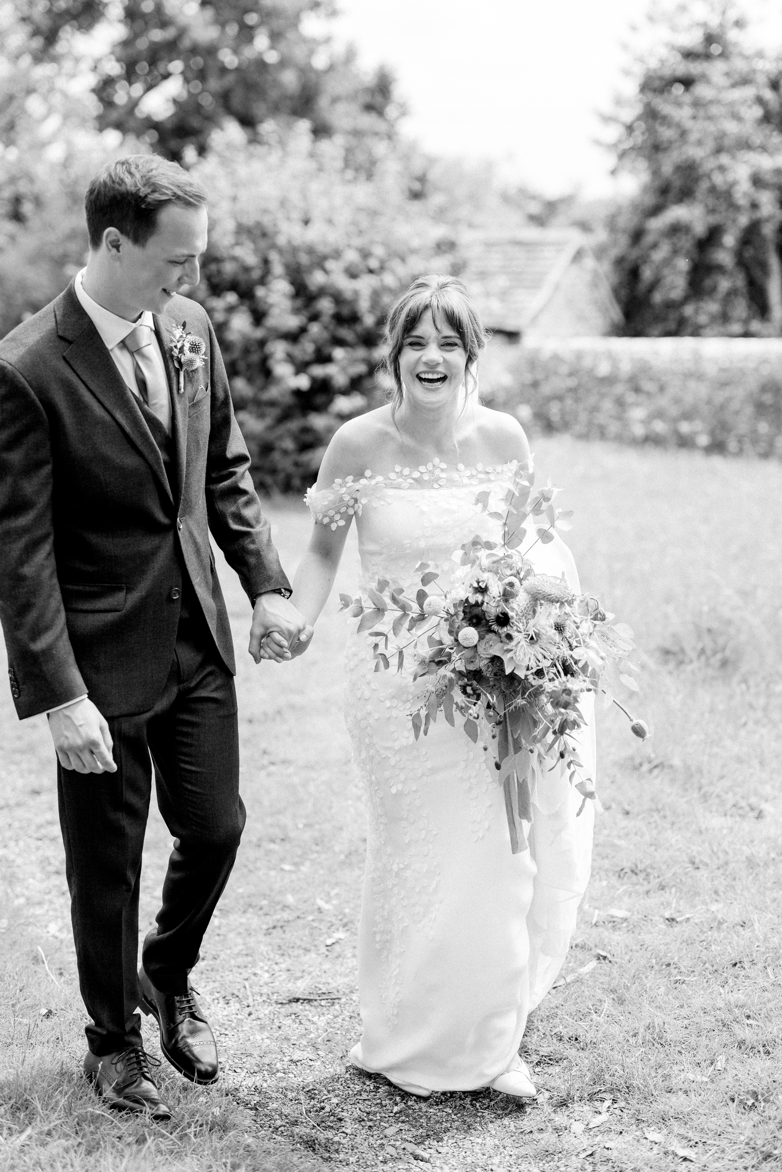 Bride & Groom just married after South Stoke Barn Wedding