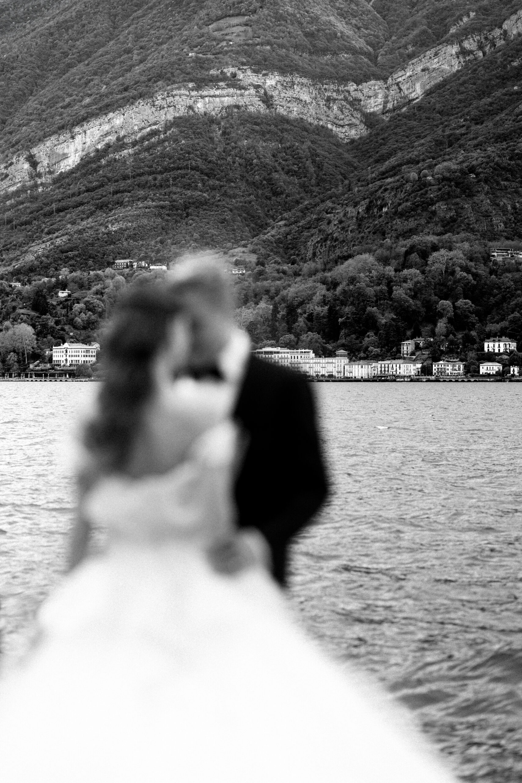Artistic wedding photography shot of Lake Como destination wedding couple