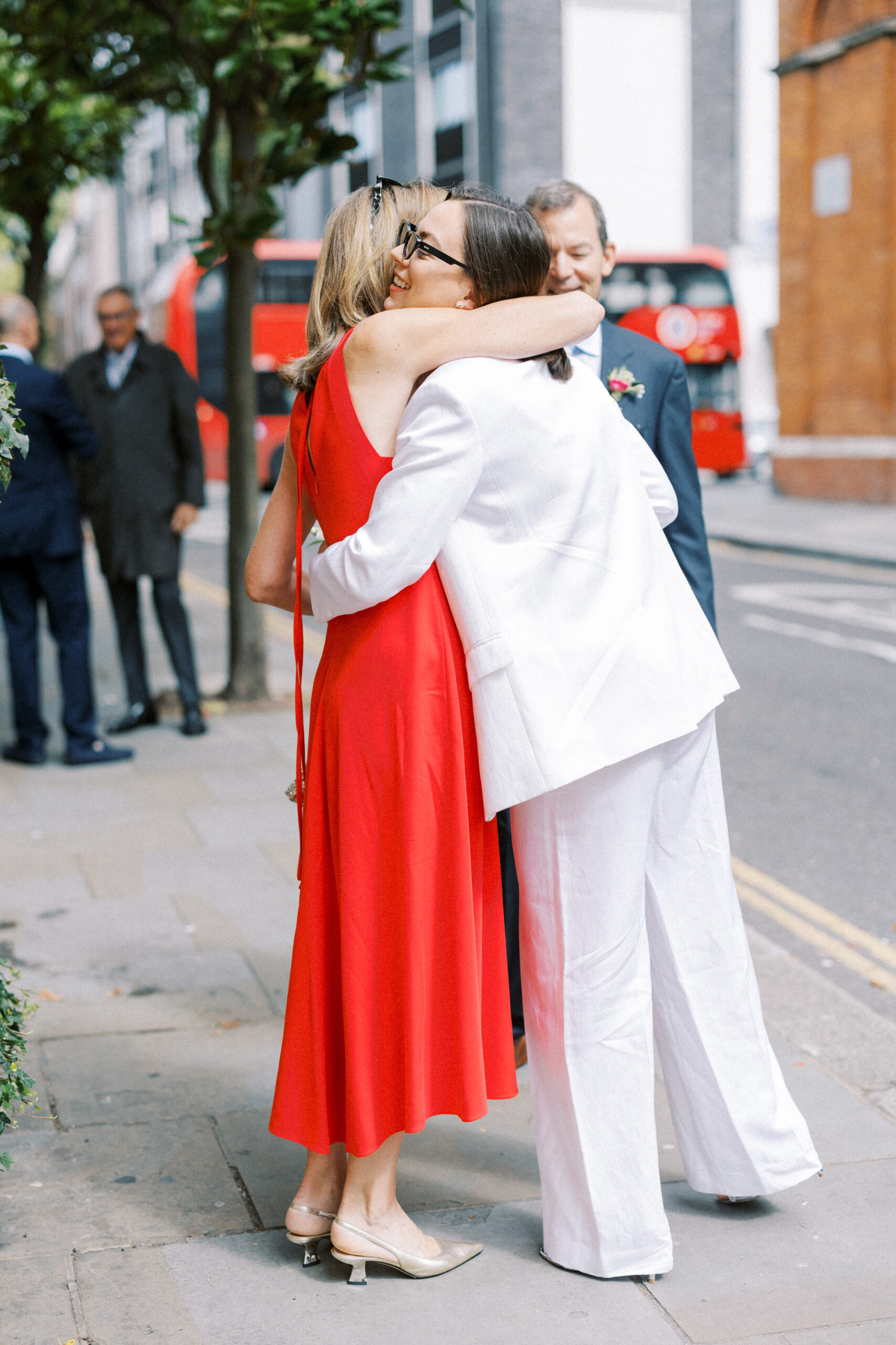 Bride arrives for her wedding at Chelsea Old Town Hall