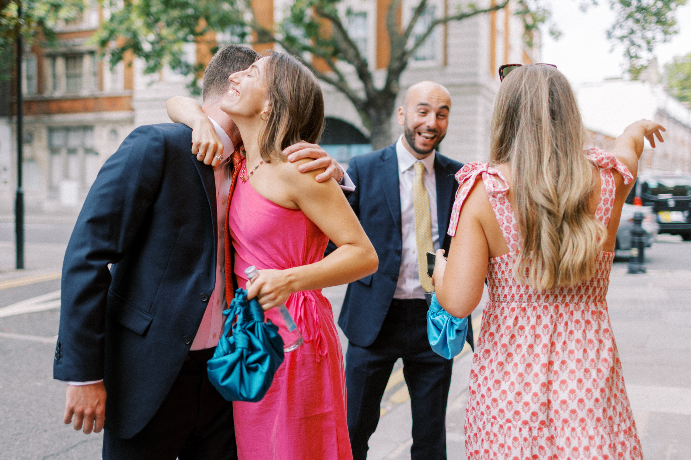 Guests arriving at Chelsea Old Town Hall Wedding venue for a wedding.