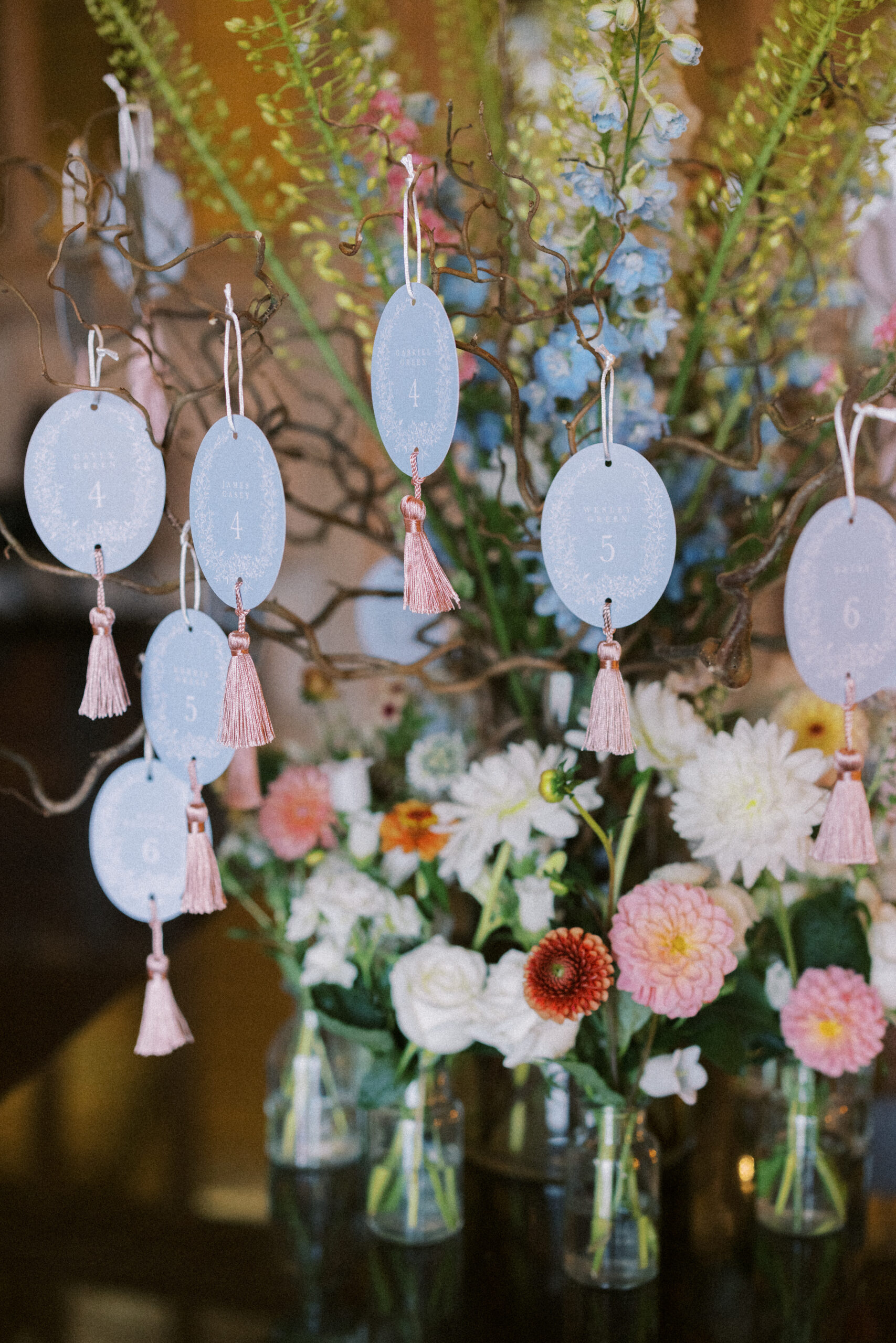 Unique wedding guest seating plan at Cowdray House Wedding