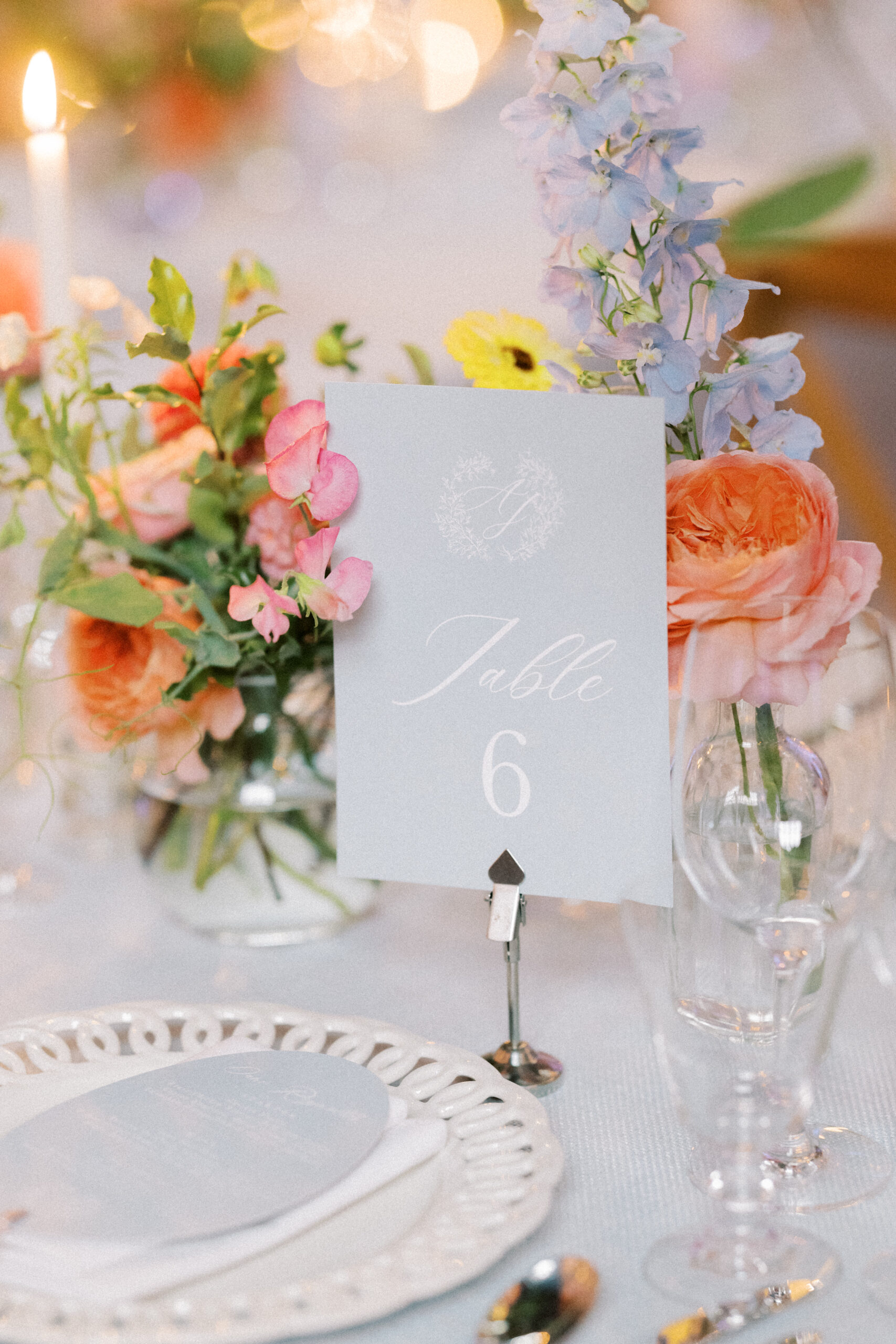 Table decor at Cowdray House Wedding