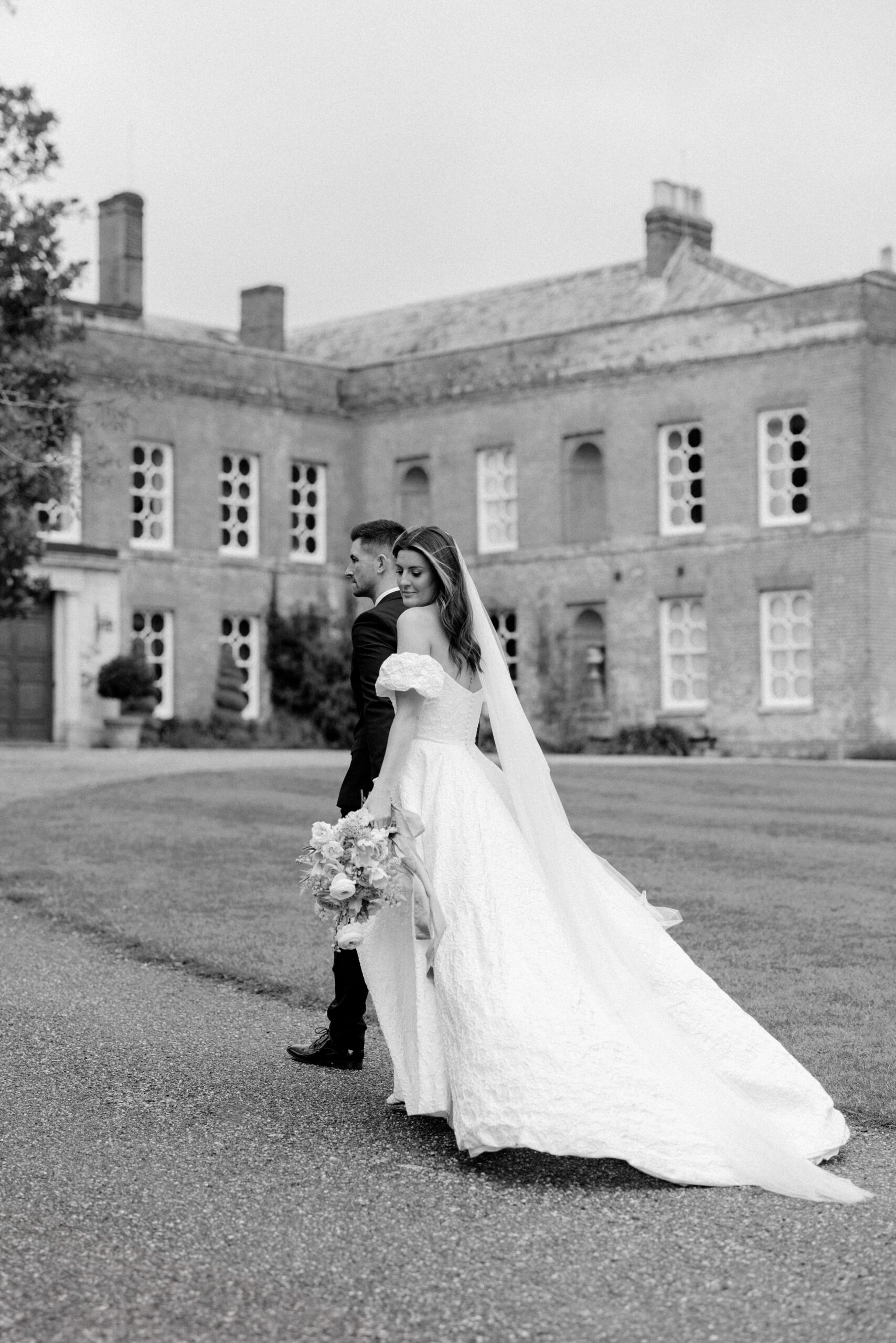 Braxted Park Wedding Photography of bride and groom on their wedding day at luxury wedding venue Braxted Park in Essex