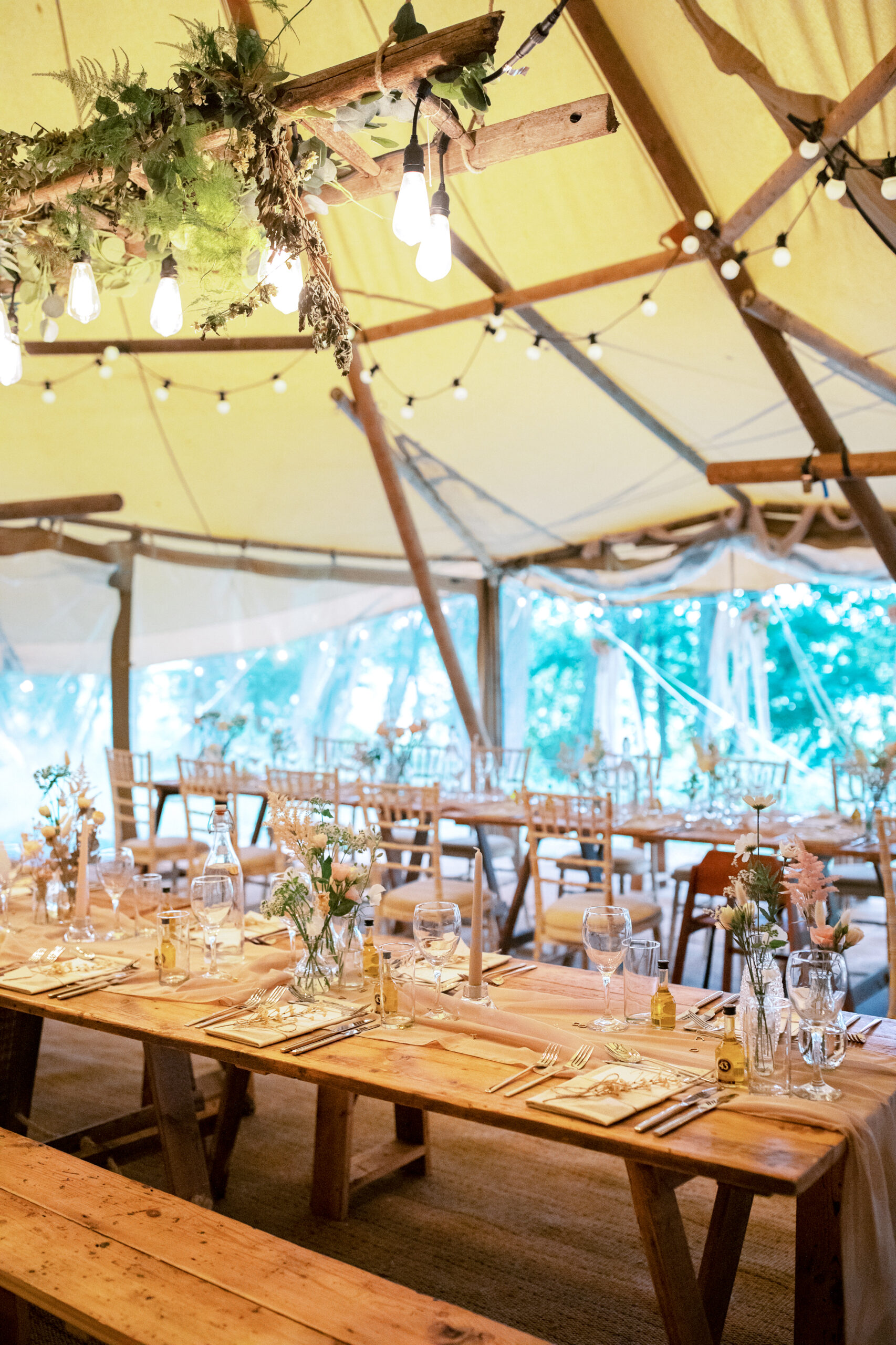 Wedding setting at Wilderness Wedding Venue in Kent