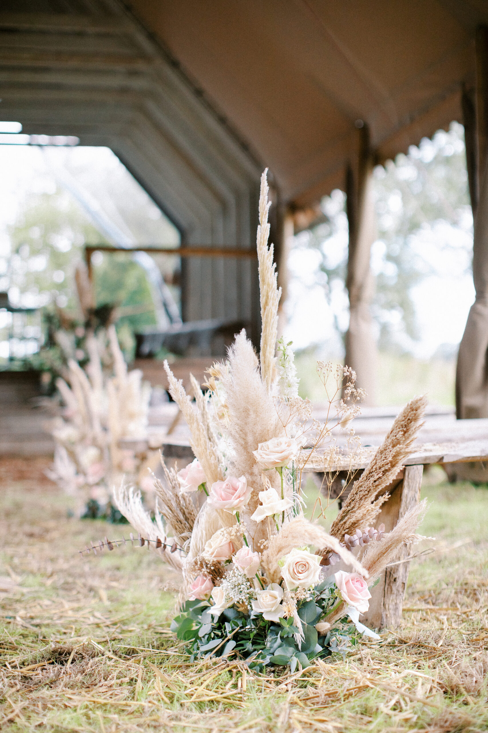 Wedding day florals at Wilderness Weddings Venue in Kent