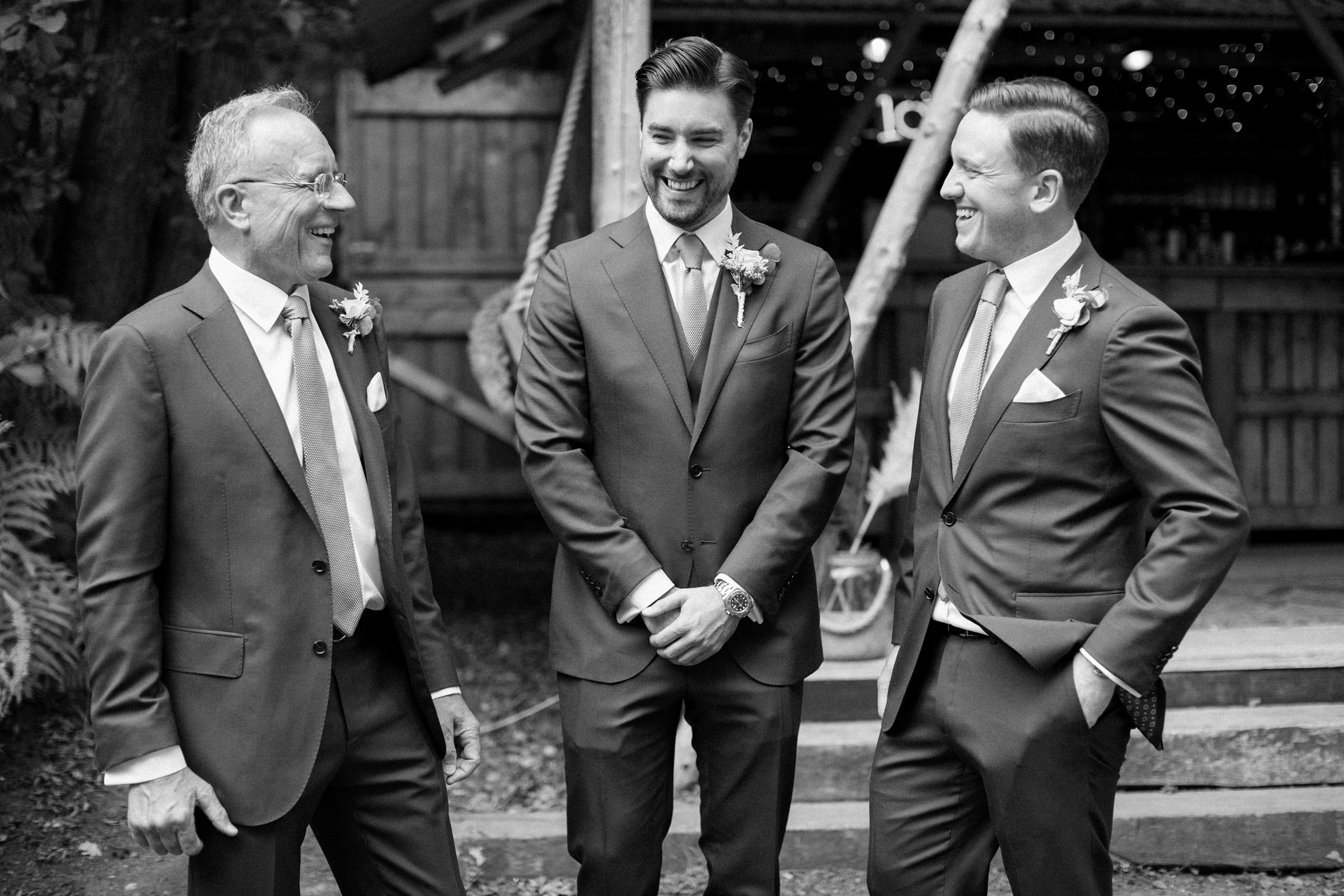 Groom and his best men at Wilderness Weddings venue in Kent