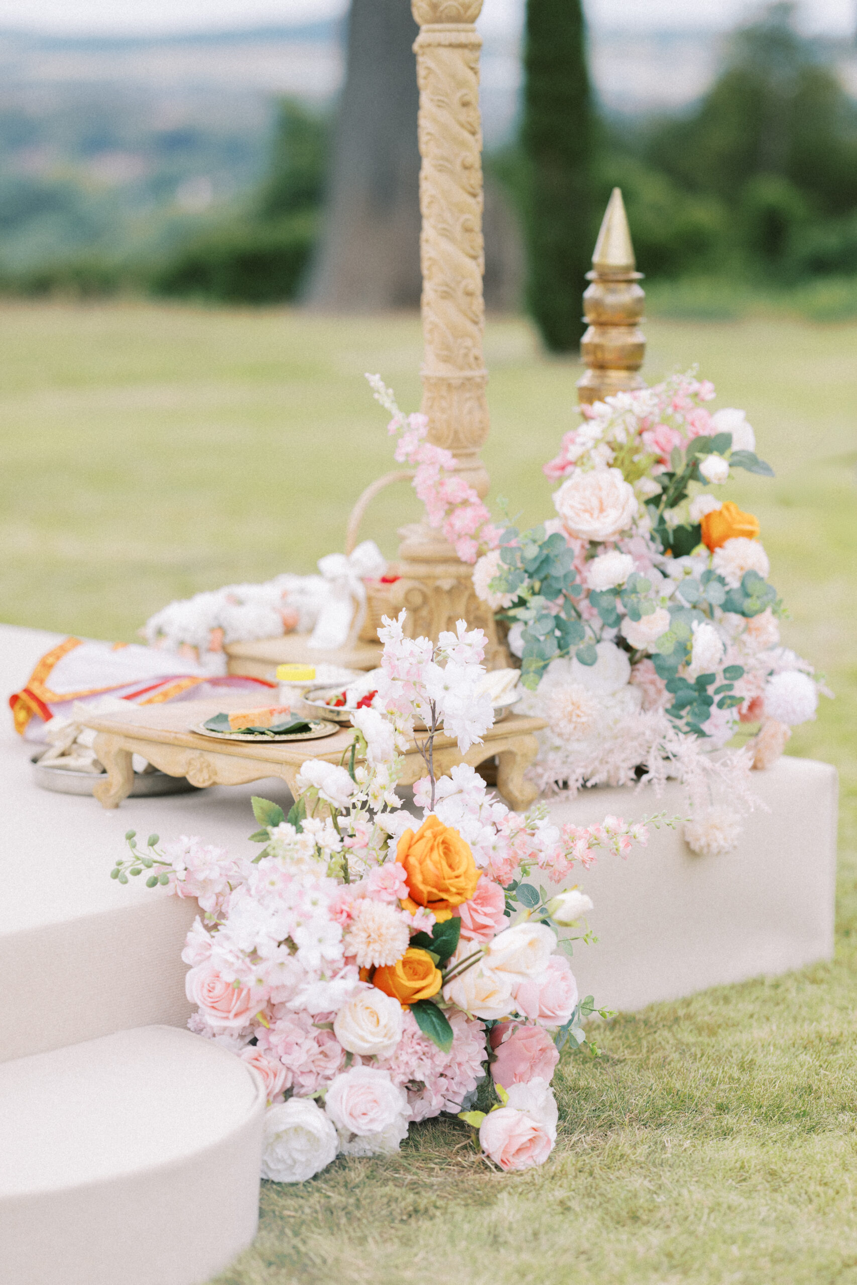 gorgeous flowers at Indian wedding