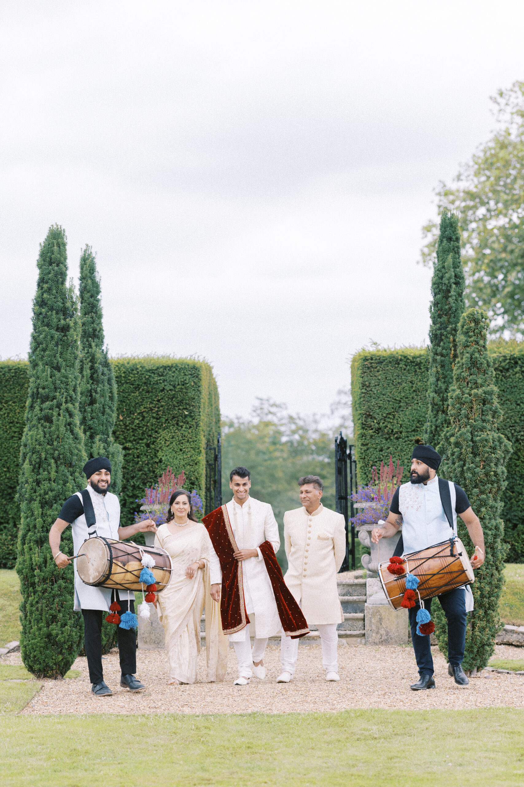 Groom arrives for his Indian wedding at Hedsor House