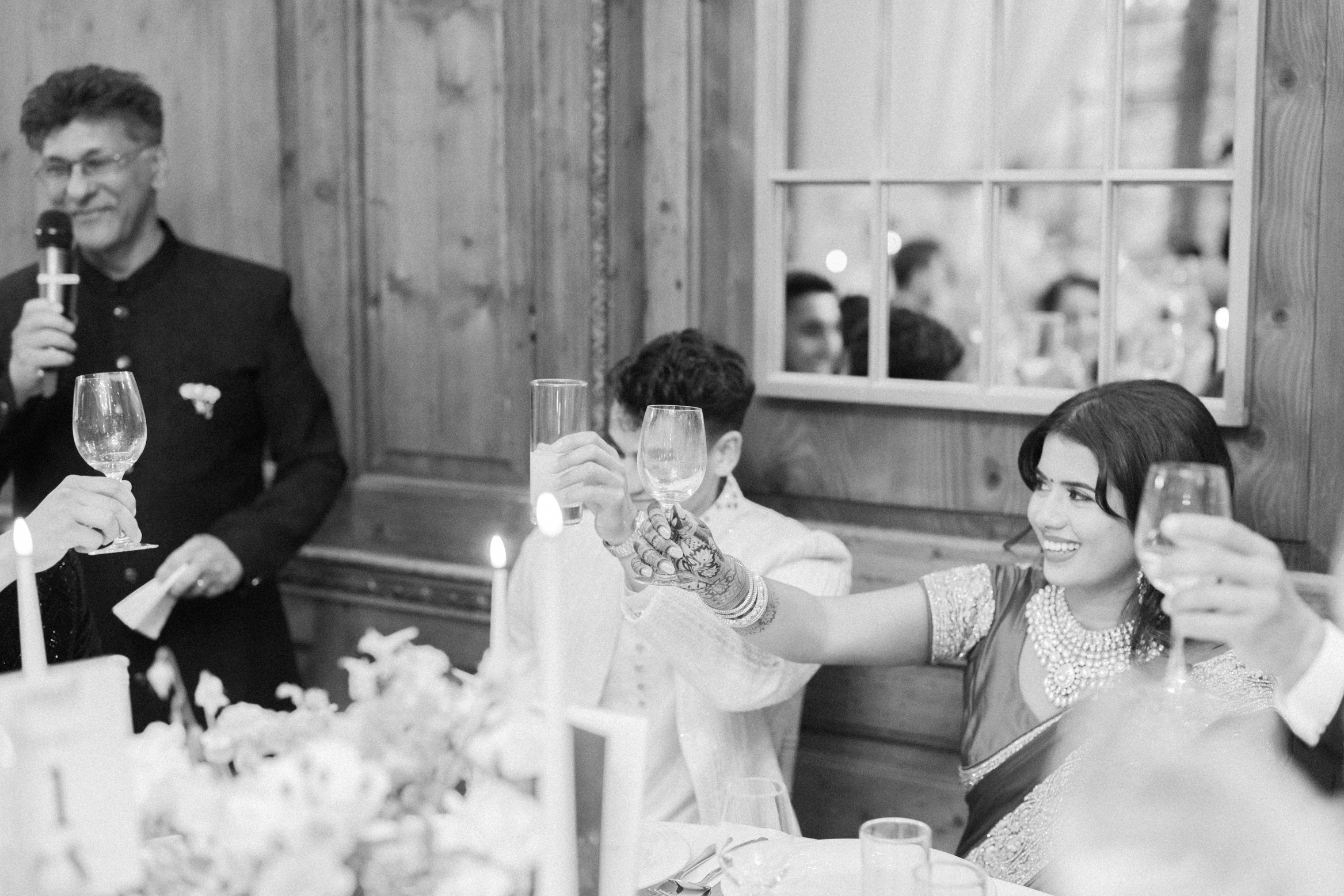 Bride and groom cheer on their Indian wedding day at Hedsor House