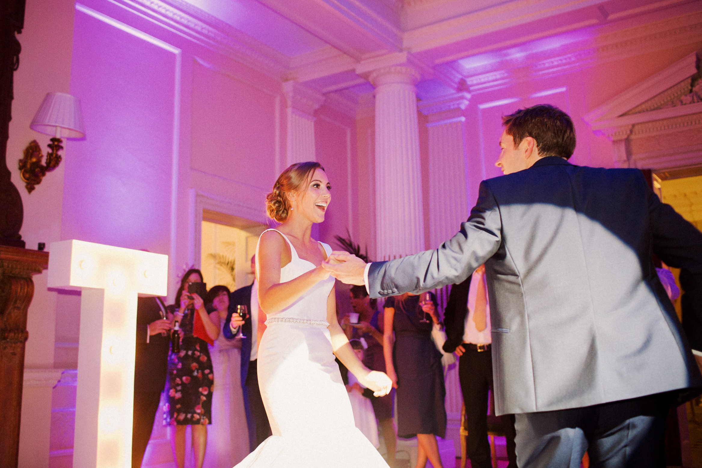 Couple dancing at Hedsor House on their wedding day