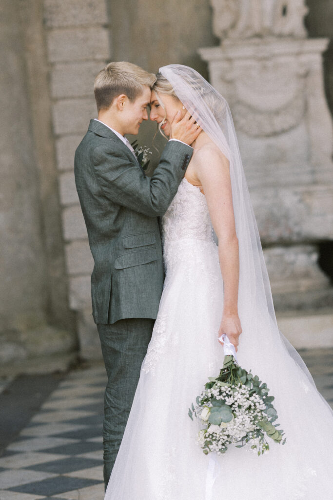 Editorial style wedding portraits at Wotton House in Surrey