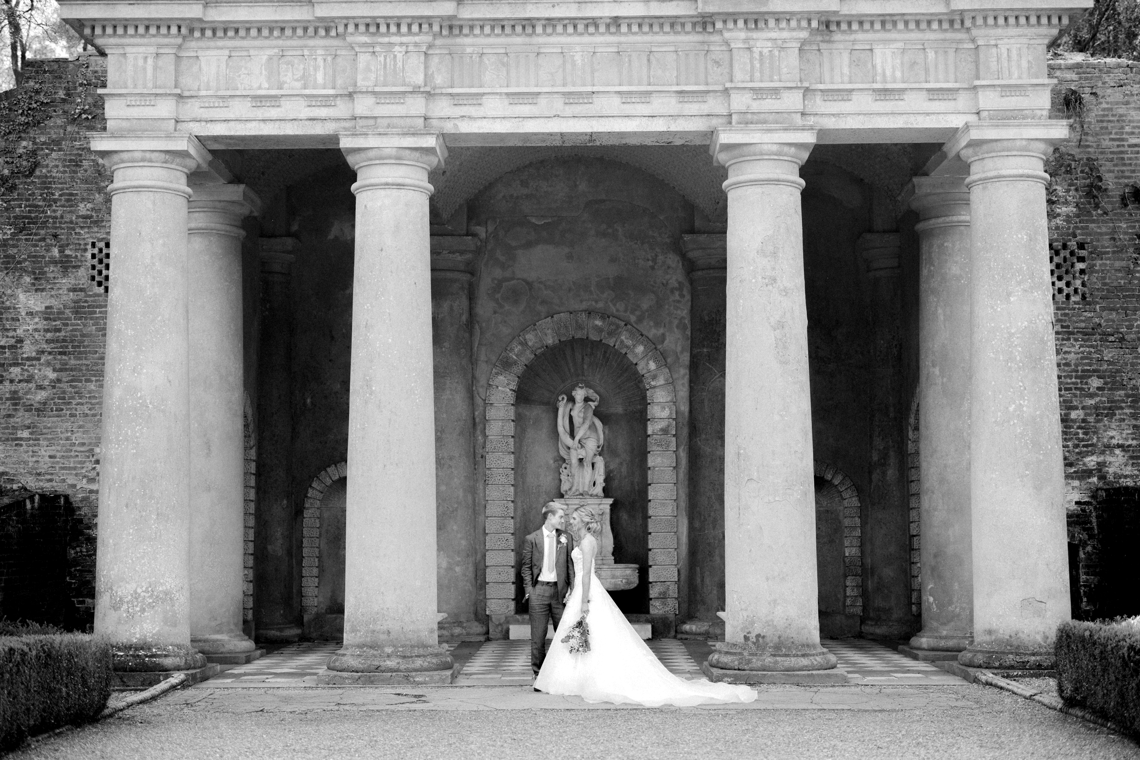 Romantic couple portraits in the gardens at Wotton House, Surrey