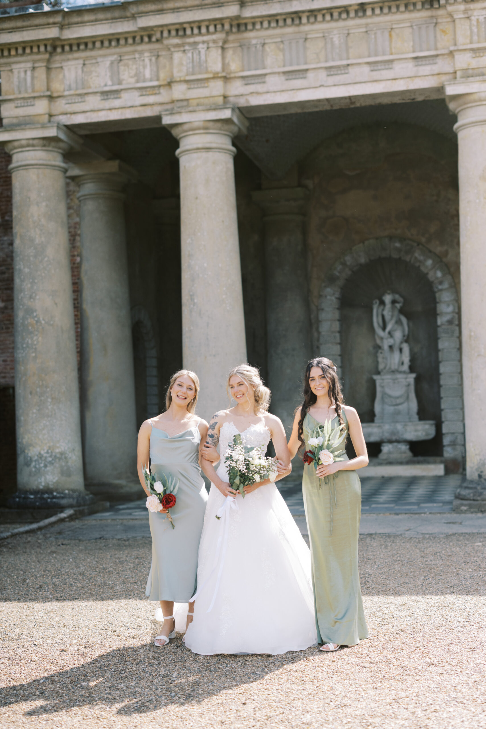 Candid bridal party moment during Wotton House wedding