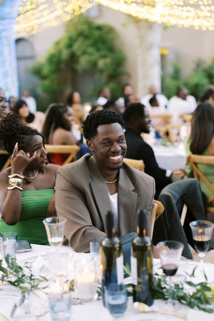 Guests reactions to wedding speeches