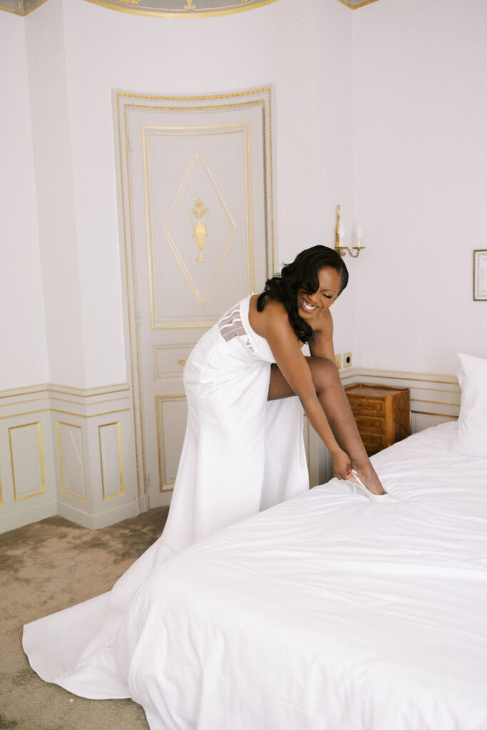 Chateau de Valmousse wedding photography of bridal prep