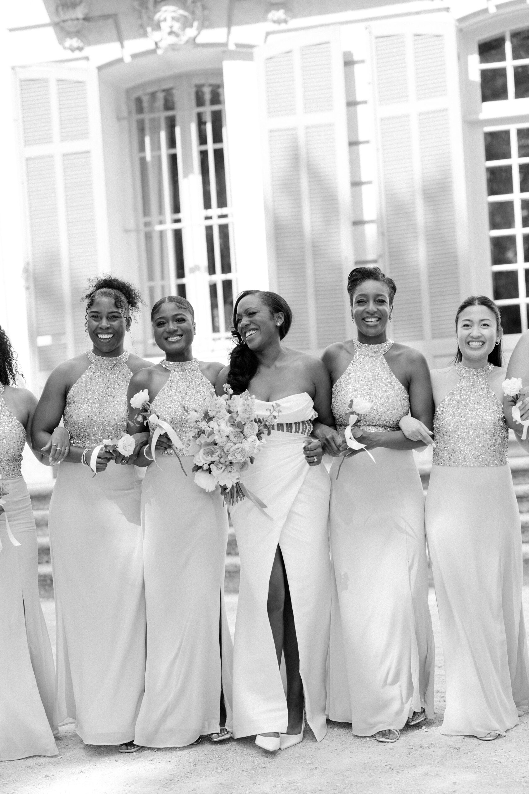 Bridal party candids during French Destination Wedding