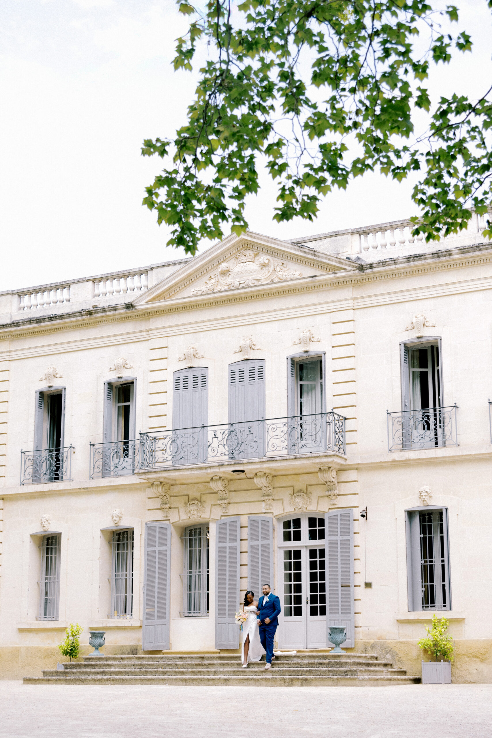 Bride walking down the aisle at a luxury destination wedding in Provence