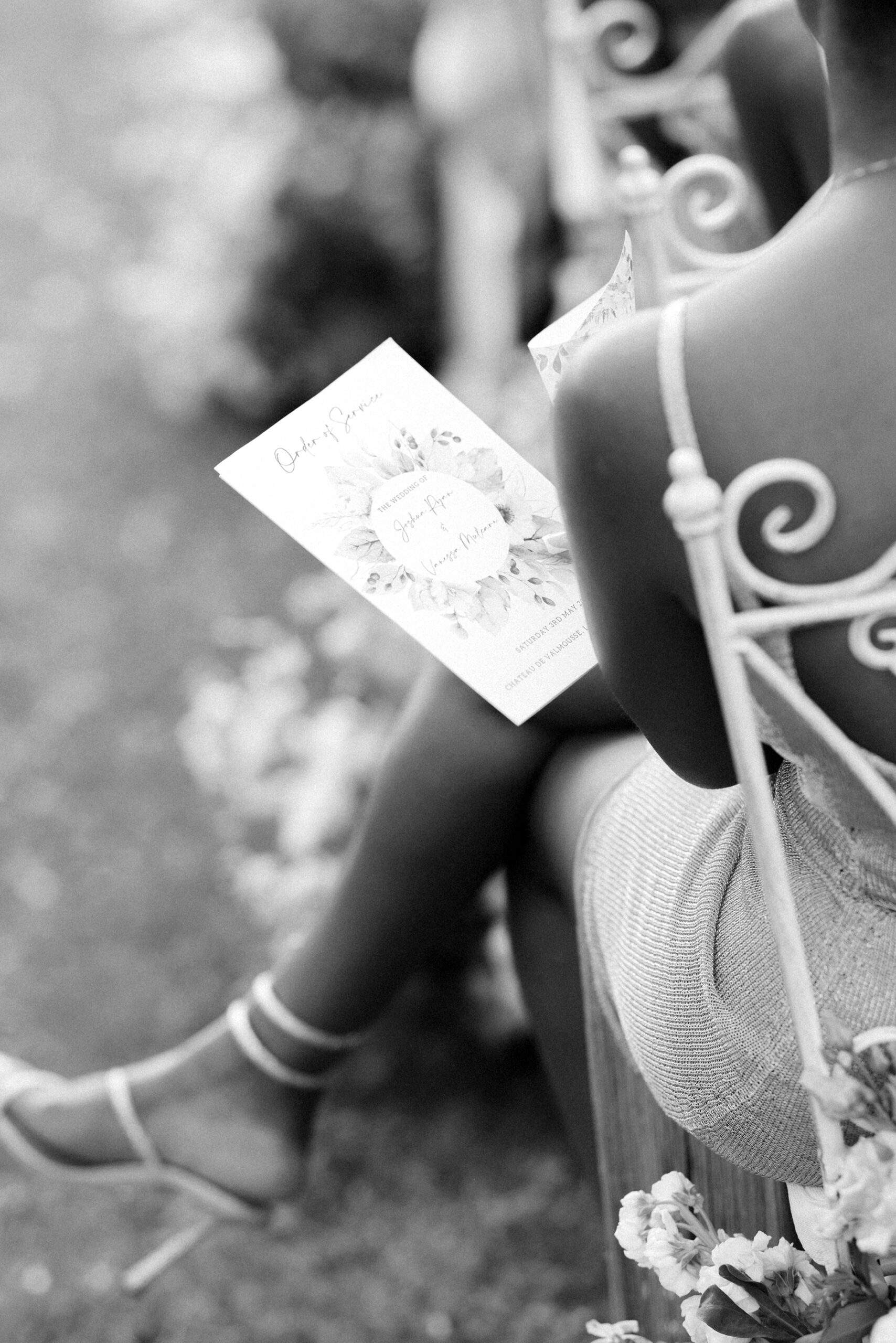 Wedding guest holding wedding service at outdoor destination wedding