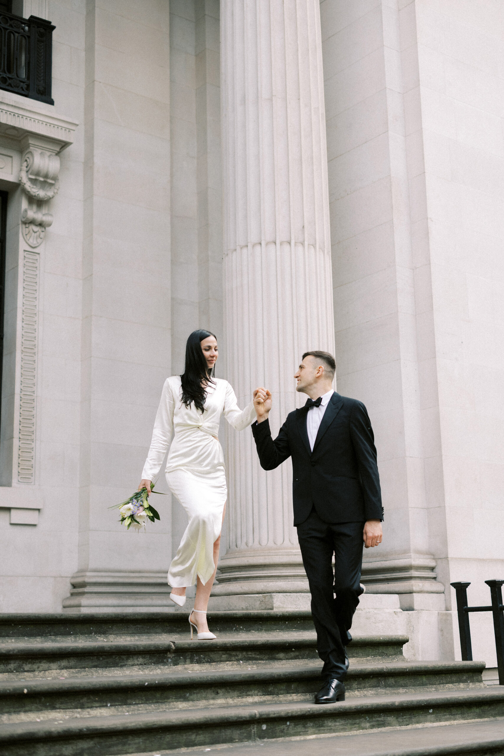 Editorial wedding photography the iconic Old Marylebone Town Hall in London