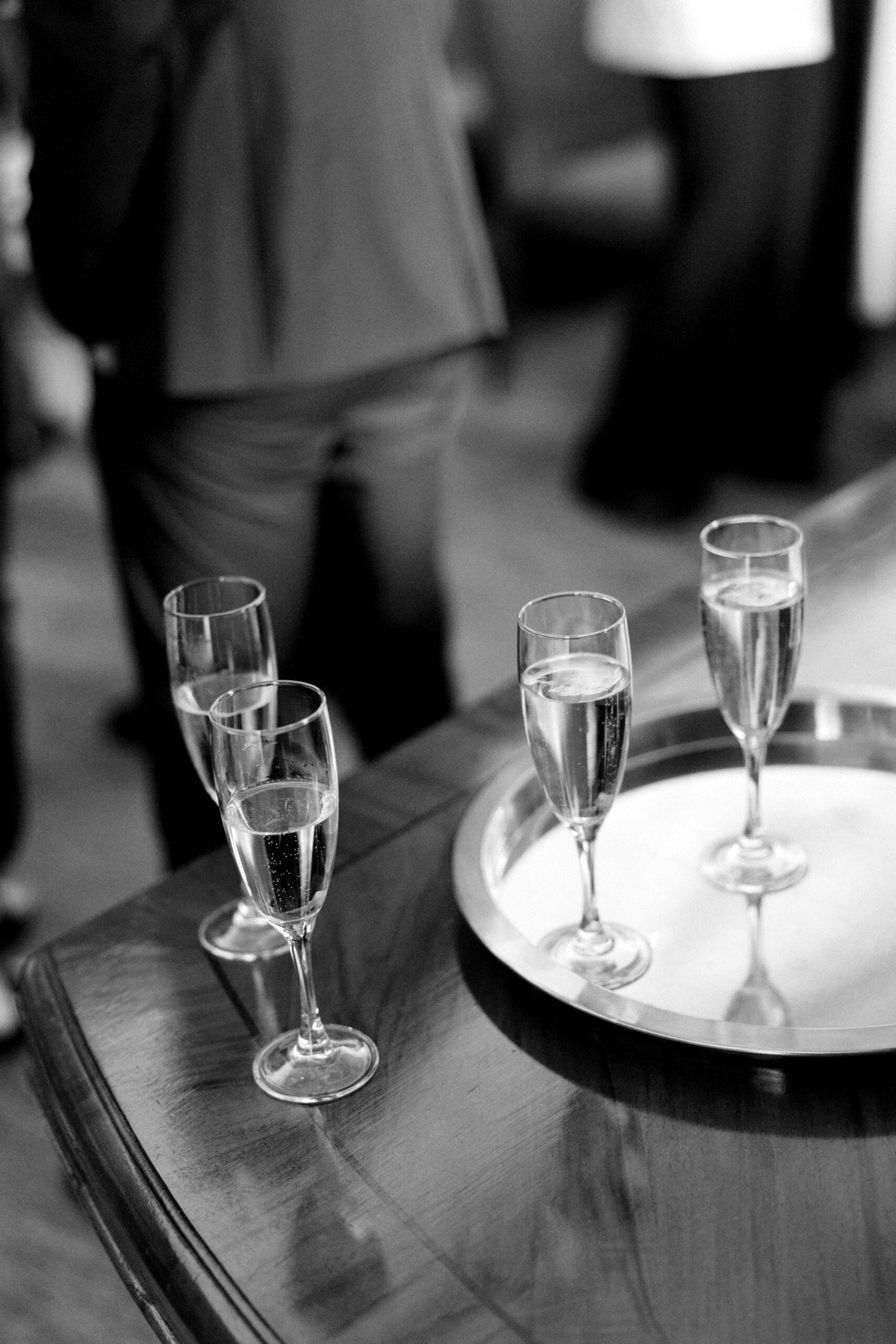 Champagne flows at civil London wedding service